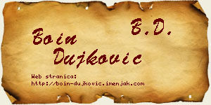 Boin Dujković vizit kartica
